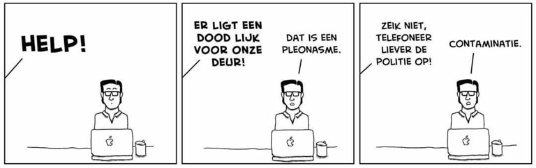 Taalhumor strip pleonasme en contaminatie